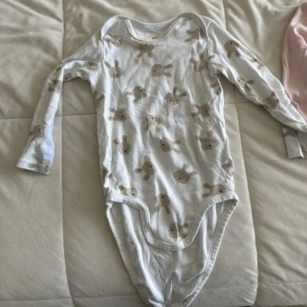 Lot of 4 long sleeve bodysuit Zara H&M Cloud Island 2-3Y 18M bunny sheep